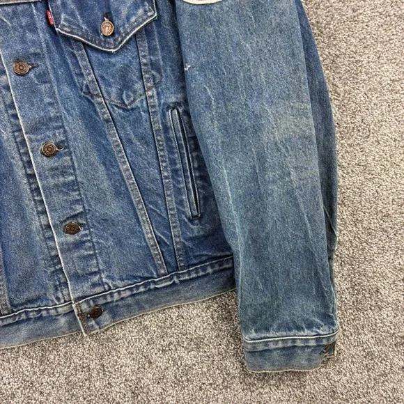 Vintage 80s Levi's Trucker Jacket Mens 50L Type 3 NASA Patch Denim 71506 0217 - Picture 4 of 9